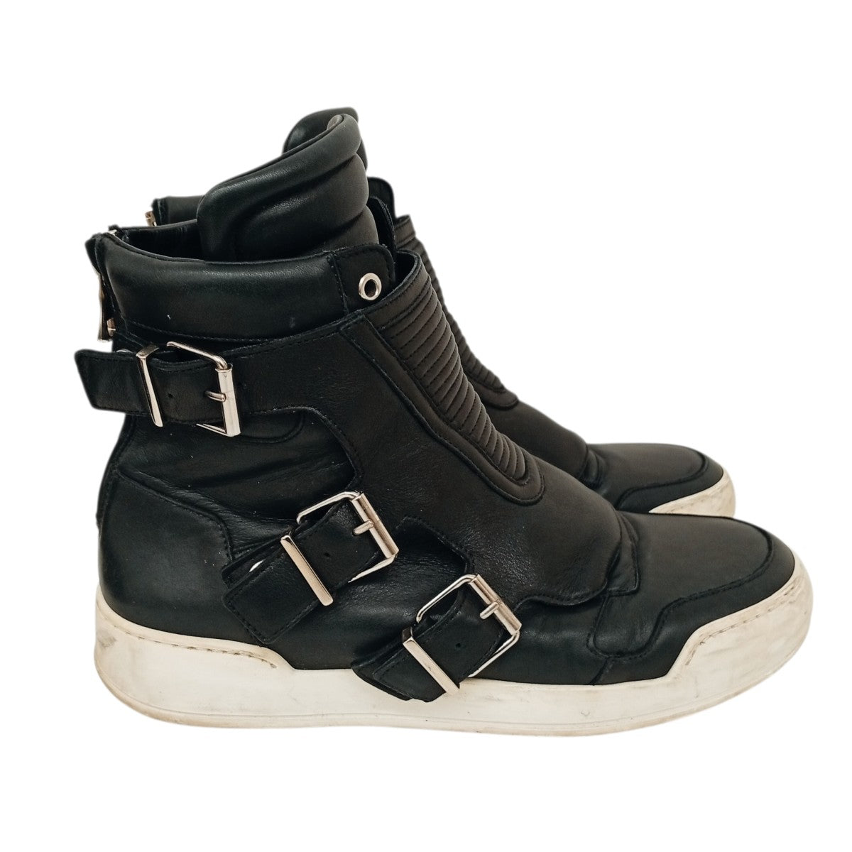 BALMAIN Quilted Biker High-Top SneakersレザースニーカーW6H T323 D591 古着・中古-5枚目のアイテム画像