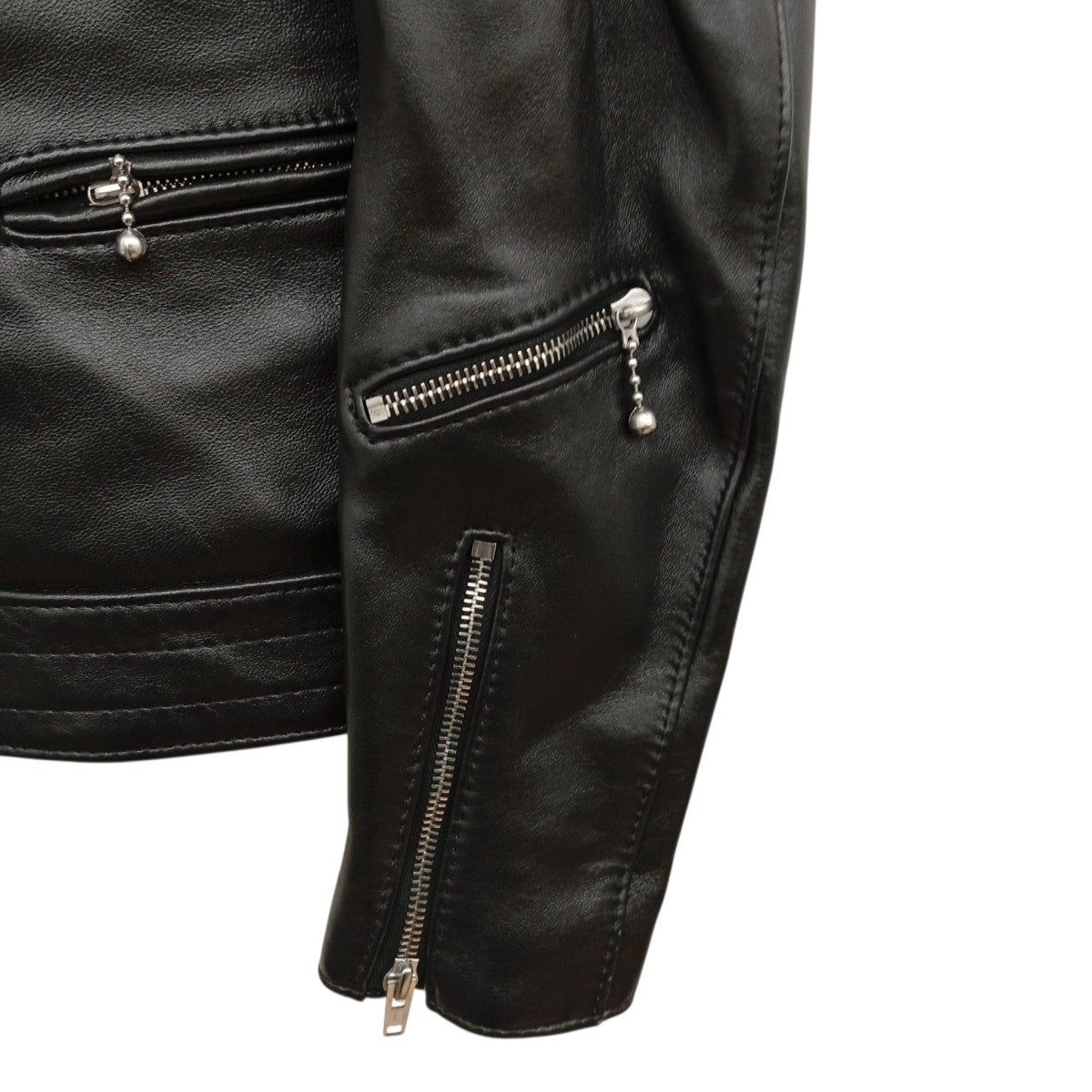 Lewis Leathers サイクロン シープブラック レッドキルティングレザージャケット99-231-08 古着・中古-10枚目のアイテム画像