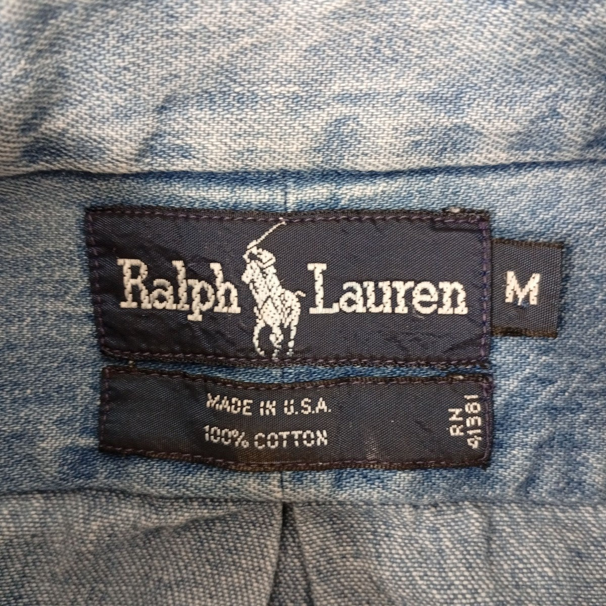 RALPH LAUREN USA製 ボタンダウンデニムシャツ 古着・中古-3枚目のアイテム画像