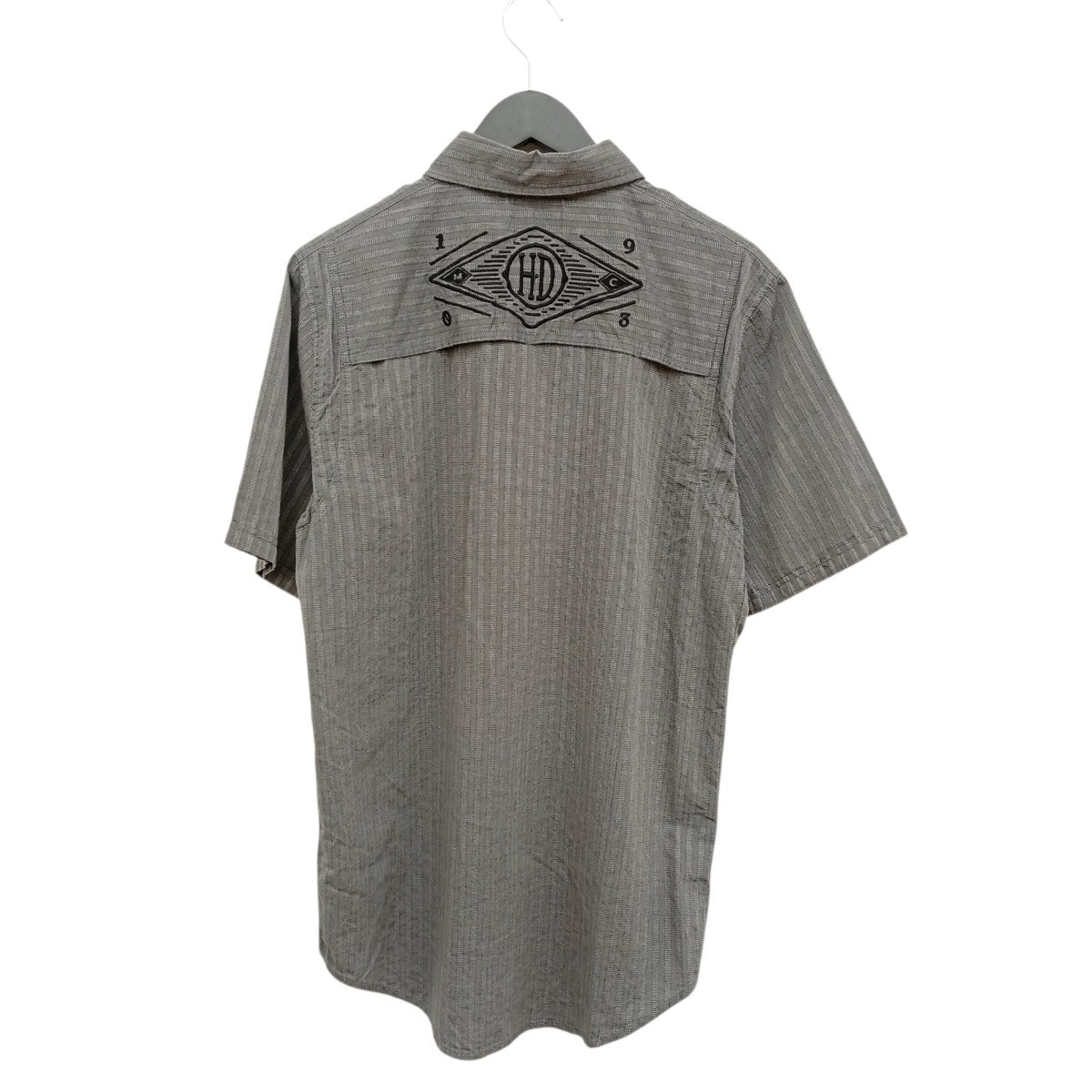 HARLEY-DAVIDSON ストライプ半袖シャツ 古着・中古-2枚目のアイテム画像