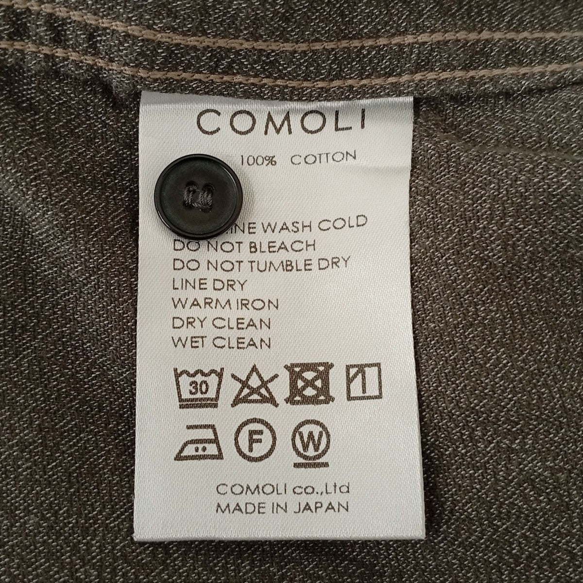 COMOLI ヨリ杢シャツT01-02017 古着・中古-4枚目のアイテム画像