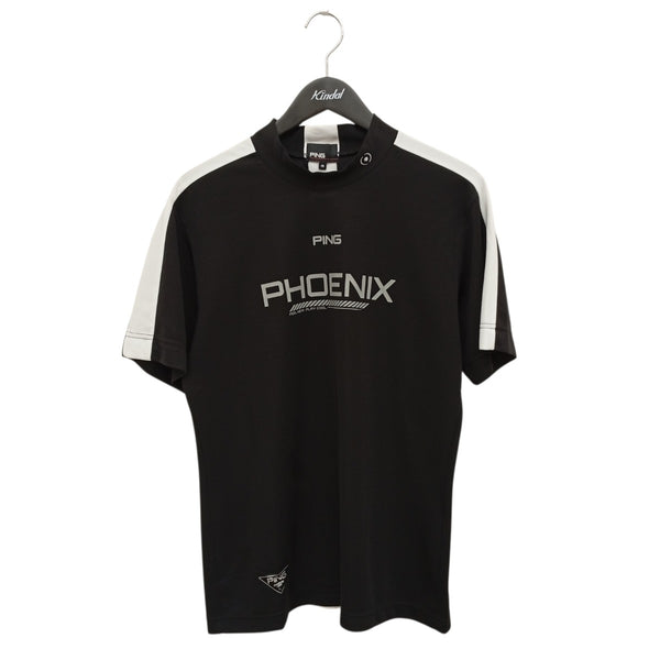 【ハイスポーティングギア】ハイネック長袖Tシャツ パッチワーク 綿100 日本製 PING(ピング) ハニカムメッシュハイネックシャツ621-4167315 621
