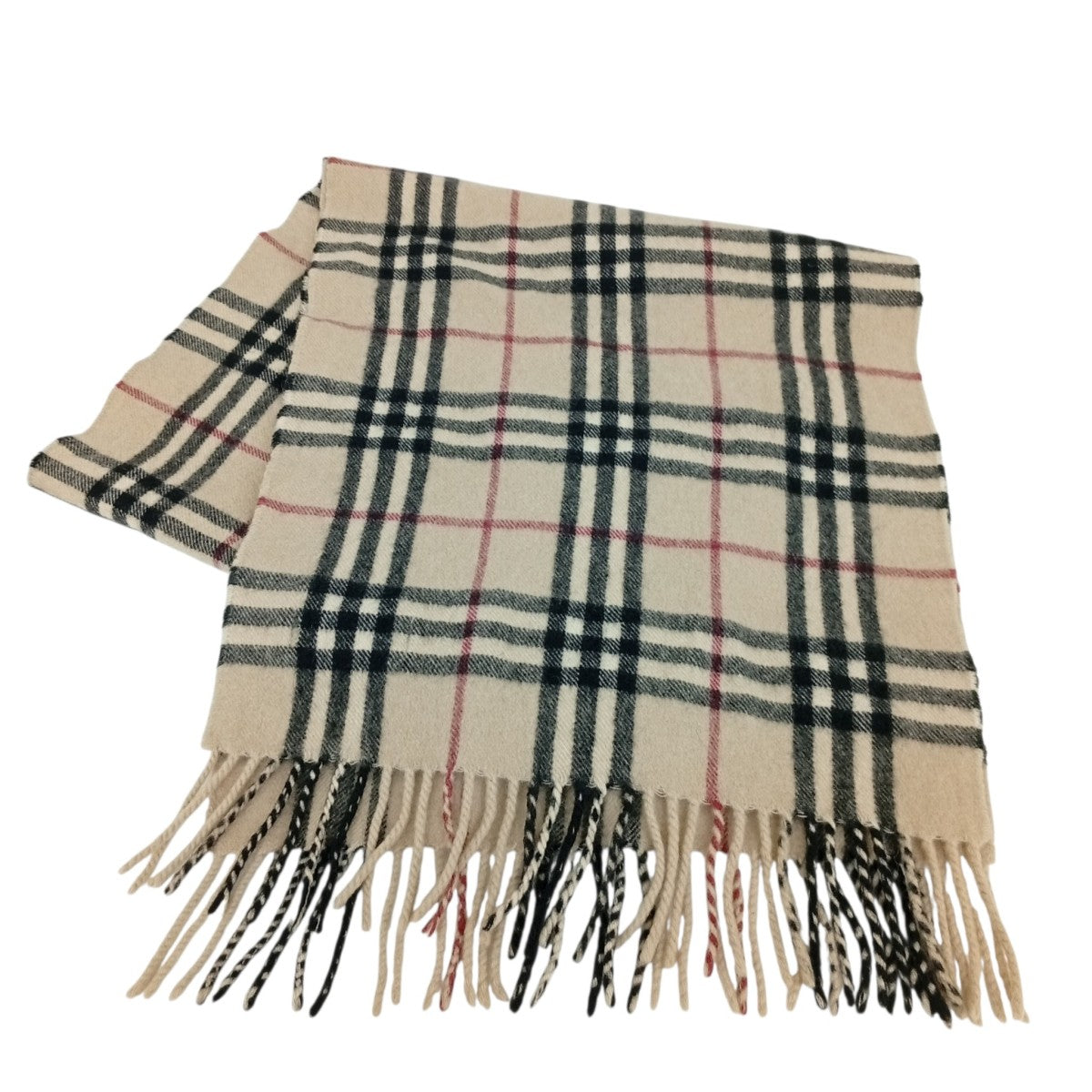 BURBERRY LONDON カシミヤチェックマフラー 古着・中古-1枚目のアイテム画像
