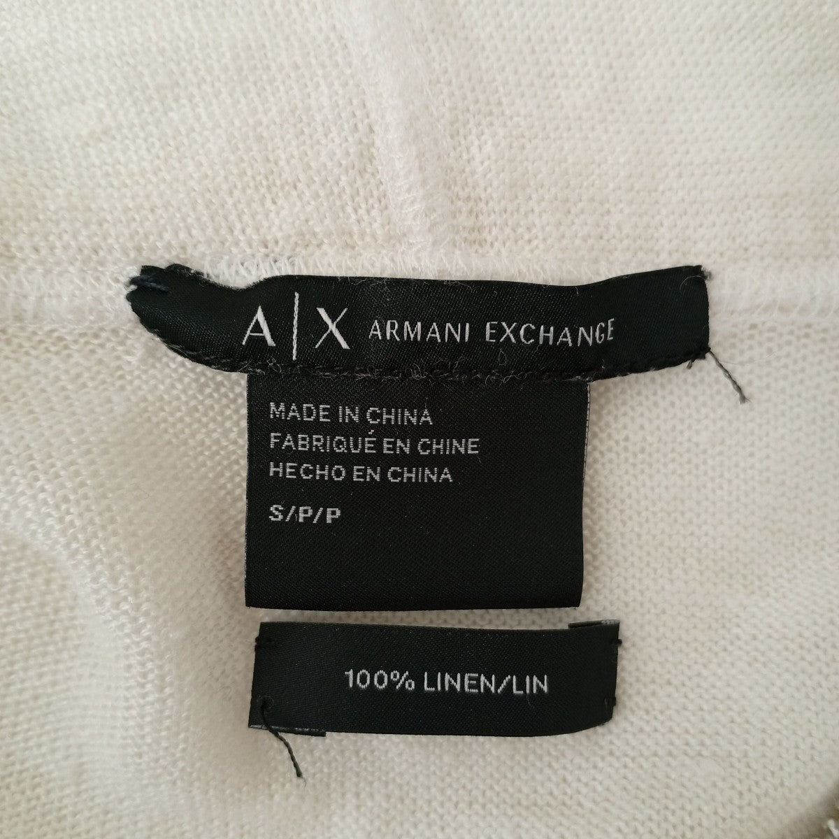 ARMANI EXCHANGE リネン100％ジップパーカーニット3YZE2W ZMF6Z 古着・中古-3枚目のアイテム画像