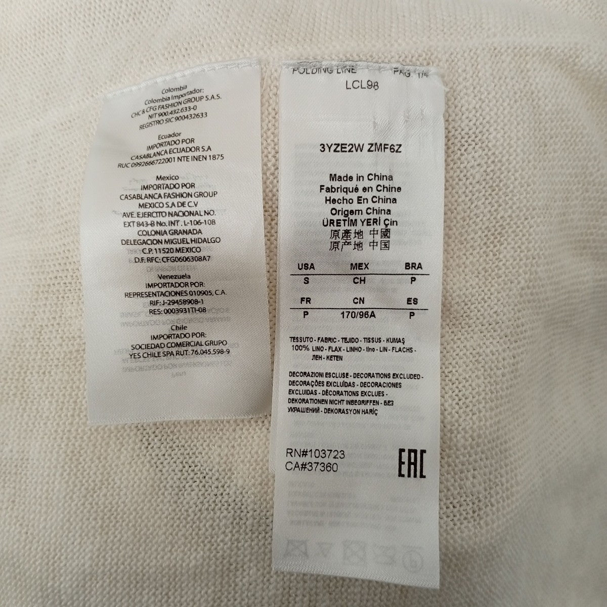 ARMANI EXCHANGE リネン100％ジップパーカーニット3YZE2W ZMF6Z 古着・中古-4枚目のアイテム画像