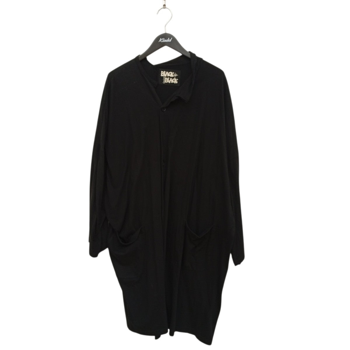 yohji yamamoto +noir BLACK and BLACK変形襟デザインシャツジャケットND-T83-067 古着・中古-1枚目のアイテム画像