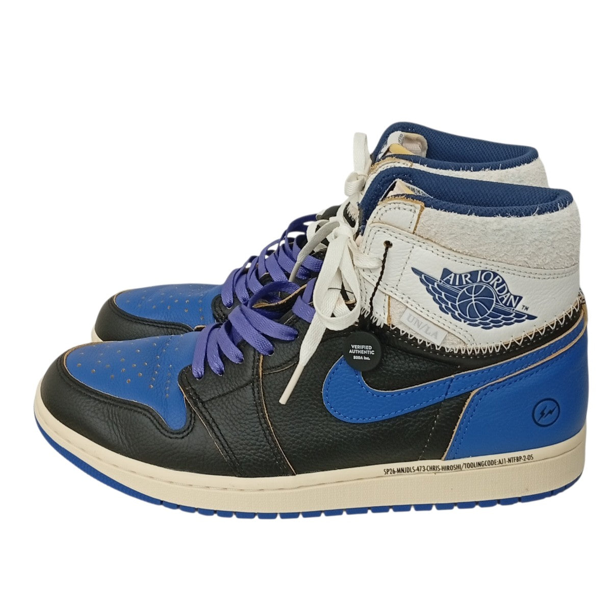 NIKE×FRAGMENTS×UNION Air Jordan 1 High OG Sport RoyalスニーカーIO7847-001 古着・中古-3枚目のアイテム画像