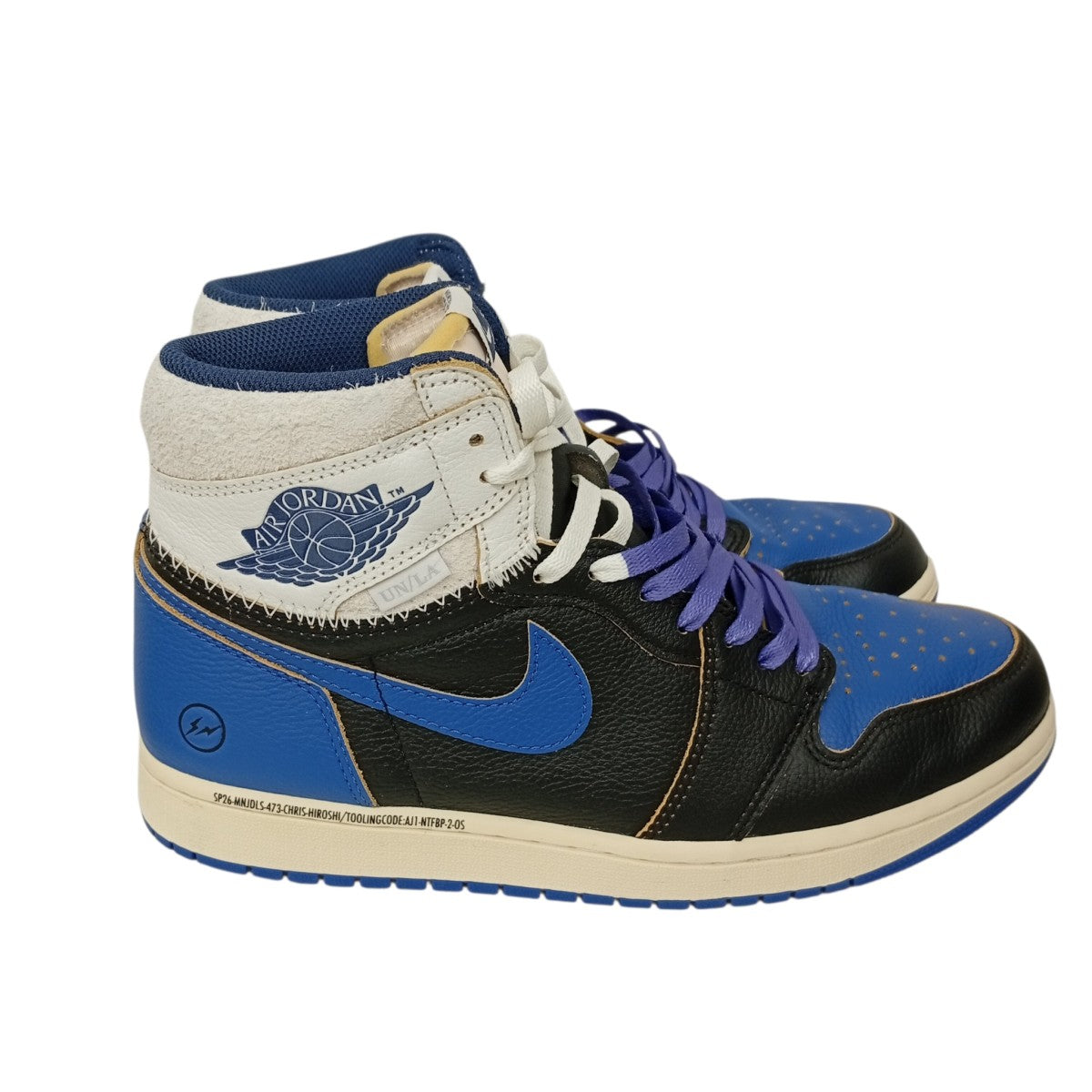 NIKE×FRAGMENTS×UNION Air Jordan 1 High OG Sport RoyalスニーカーIO7847-001 古着・中古-5枚目のアイテム画像