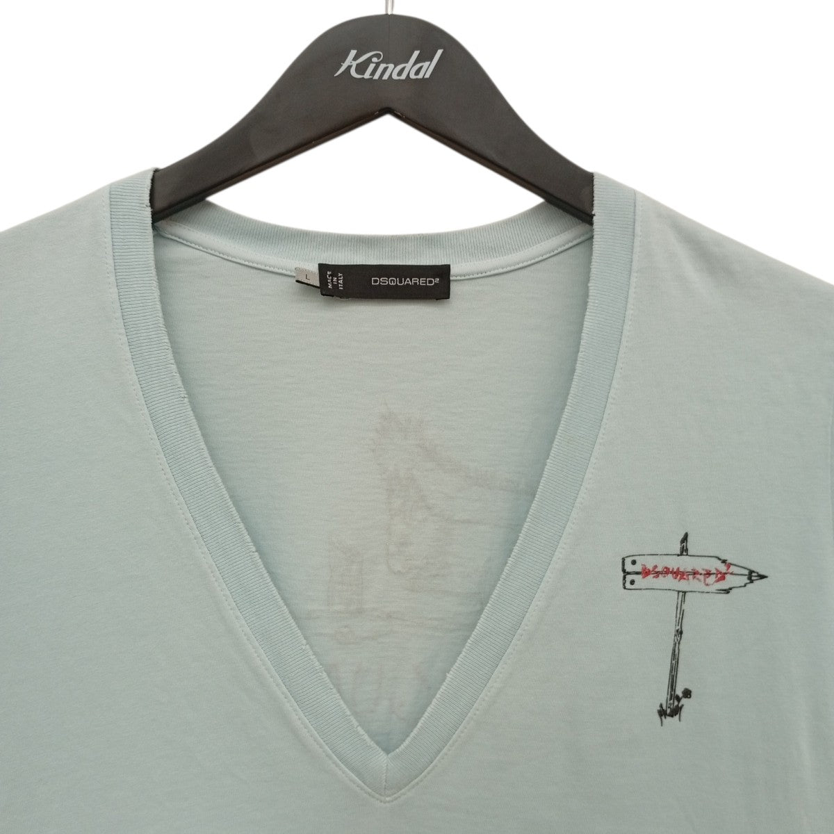 DSQUARED2 ダメージ加工 ディープVネックTシャツ 古着・中古-7枚目のアイテム画像