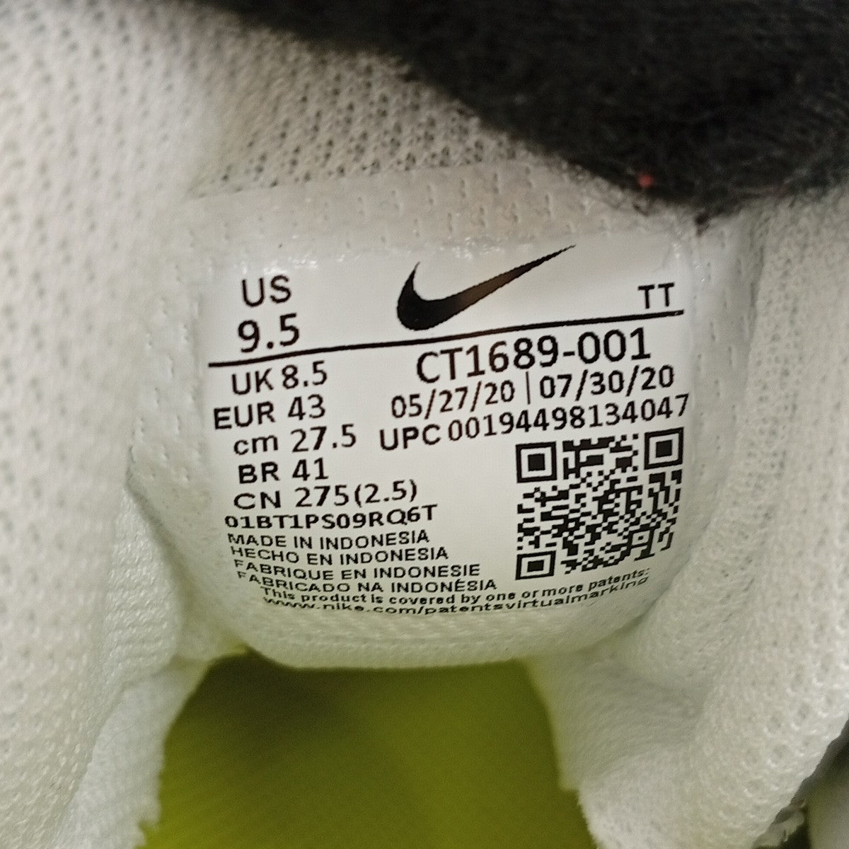 NIKE AIR MAX 95 OG NEON YELLOWスニーカーCT1689-001 古着・中古-8枚目のアイテム画像