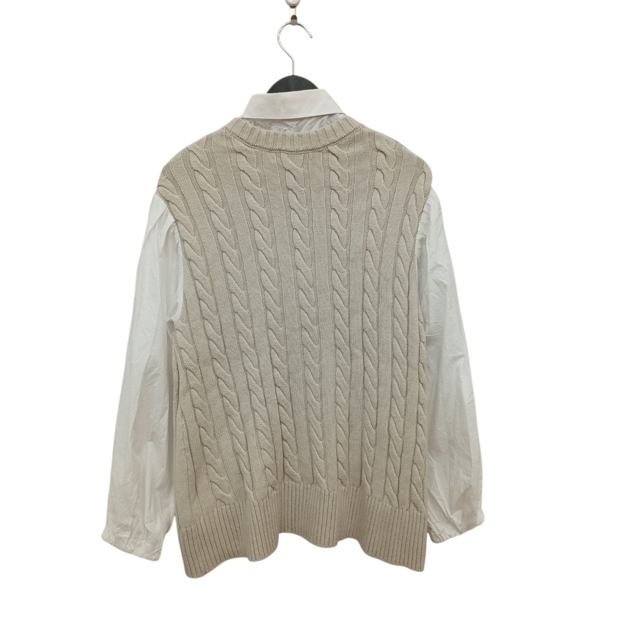 26SS付け衿付きシャツドッキングケーブル切替ニット09WNT261021