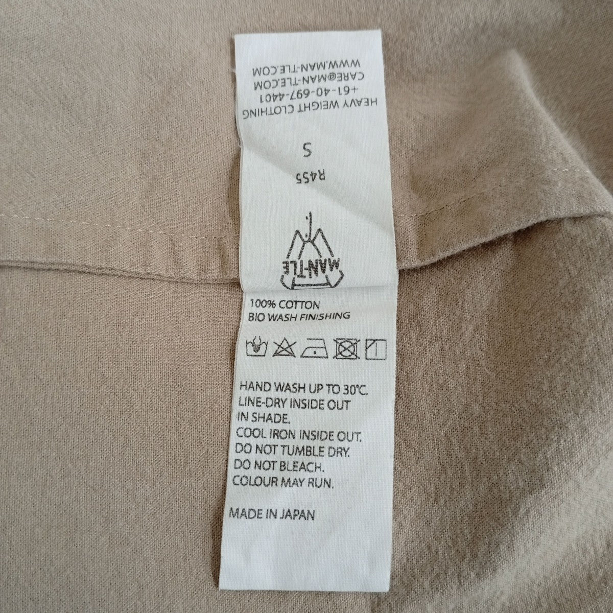 MAN-TLE DEEP V SHIRT BIO WASHシャツR4S5 古着・中古-3枚目のアイテム画像