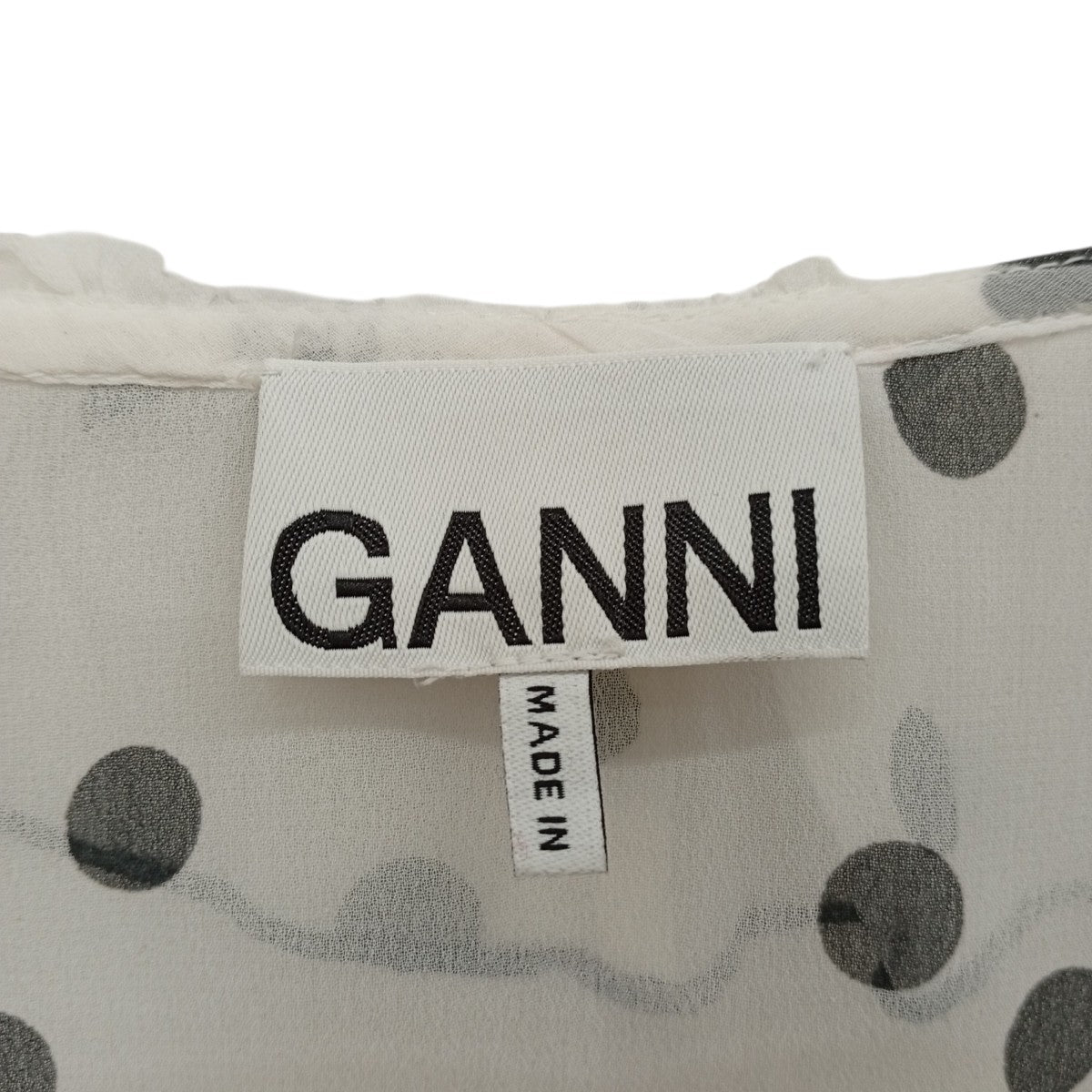 Ganni ドットガラワンピース6430 古着・中古-3枚目のアイテム画像