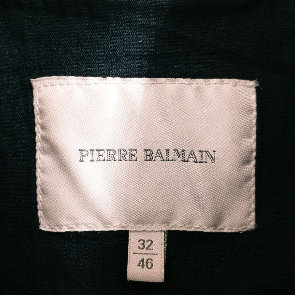 PIERRE BALMAIN 12FW Buttoned Waxed Black Bomber Jacketジャケット4M2930 古着・中古-5枚目のアイテム画像