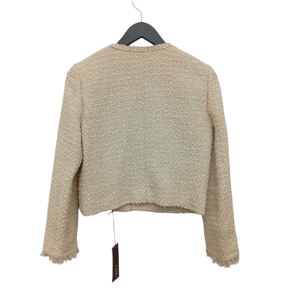 FOXEY BOUTIQUE Tweed Nobleノーカラージャケット45123 古着・中古-2枚目のアイテム画像