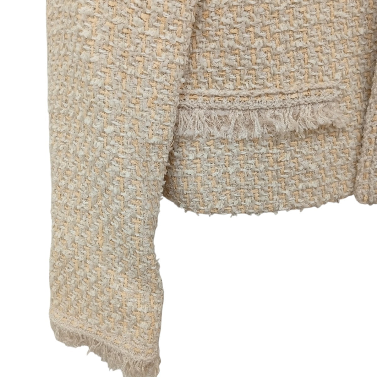 FOXEY BOUTIQUE Tweed Nobleノーカラージャケット45123 古着・中古-7枚目のアイテム画像
