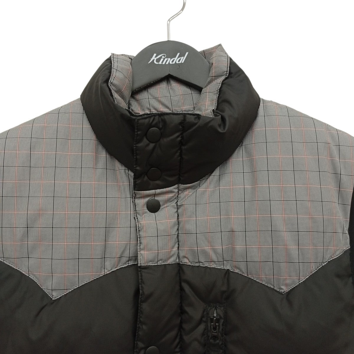 HEAD PORTER PLUS リバーシブルチェックダウンベスト 古着・中古-3枚目のアイテム画像
