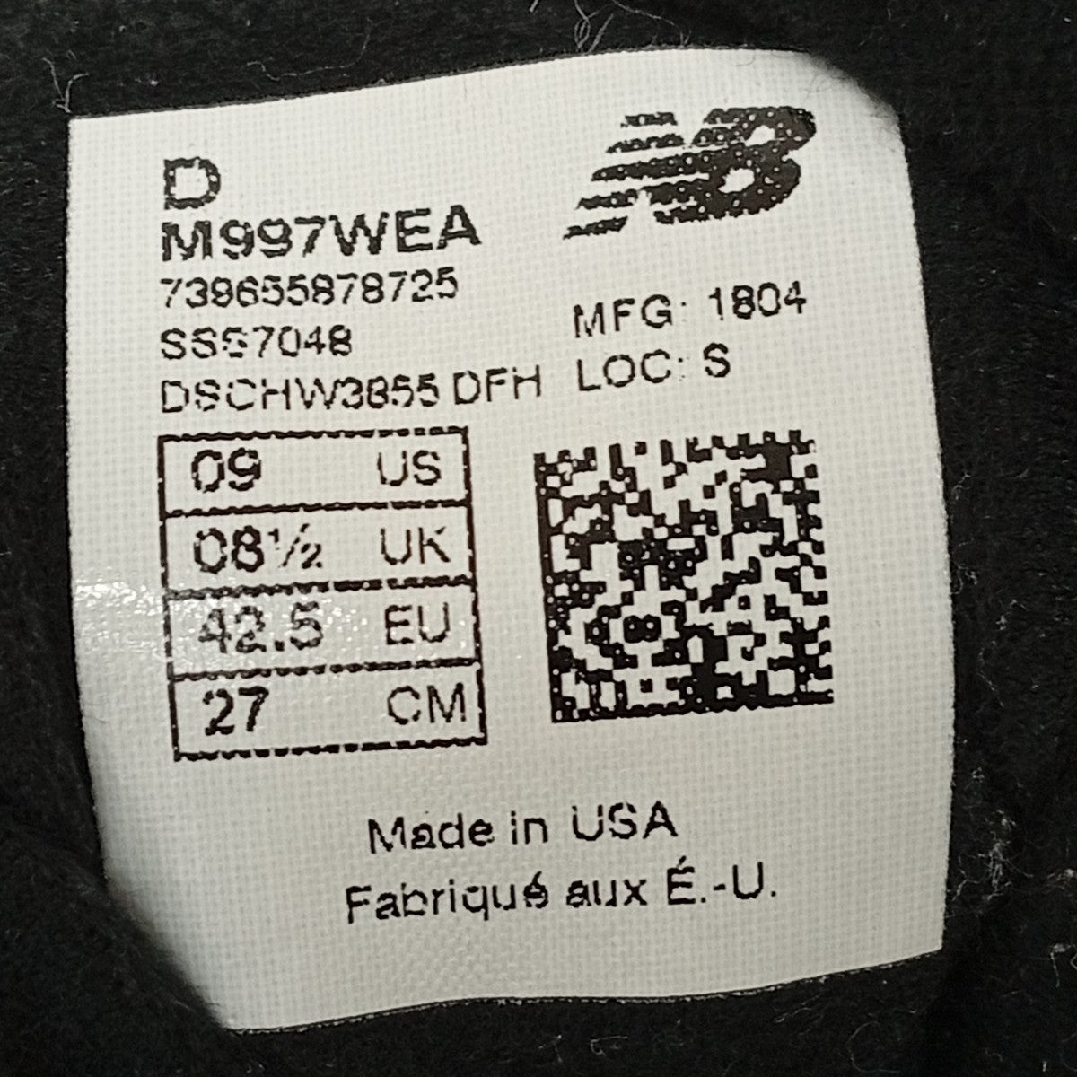 NEW BALANCE USA製スニーカーM997WEA 古着・中古-8枚目のアイテム画像