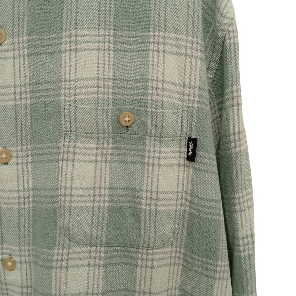 stussy(ステューシー) Beach Plaid Shirtチェック長袖シャツ グリーン