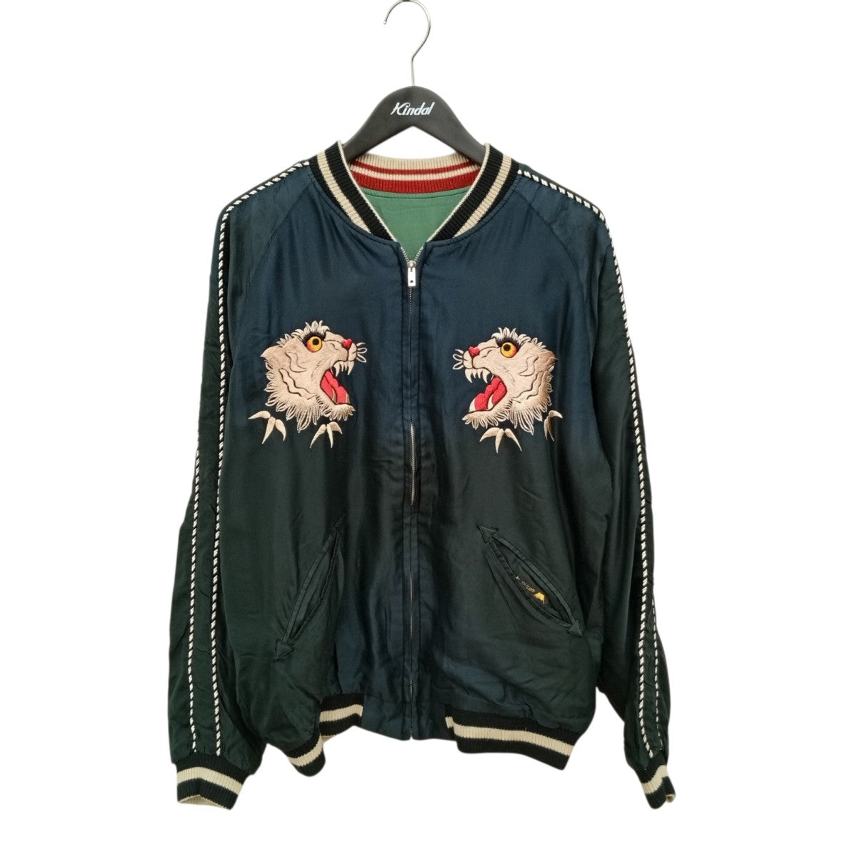東洋エンタープライズ Mid 1950s Style Acetate Souvenir Jacket “TIGER HEAD” × “CHEVY LOVER” (AGING MODEL)スカジャンTT15878 古着・中古-1枚目のアイテム画像