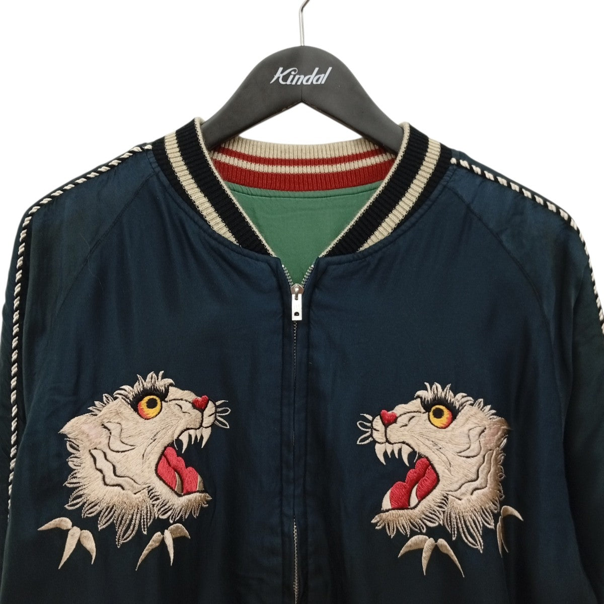 東洋エンタープライズ Mid 1950s Style Acetate Souvenir Jacket “TIGER HEAD” × “CHEVY LOVER” (AGING MODEL)スカジャンTT15878 古着・中古-3枚目のアイテム画像