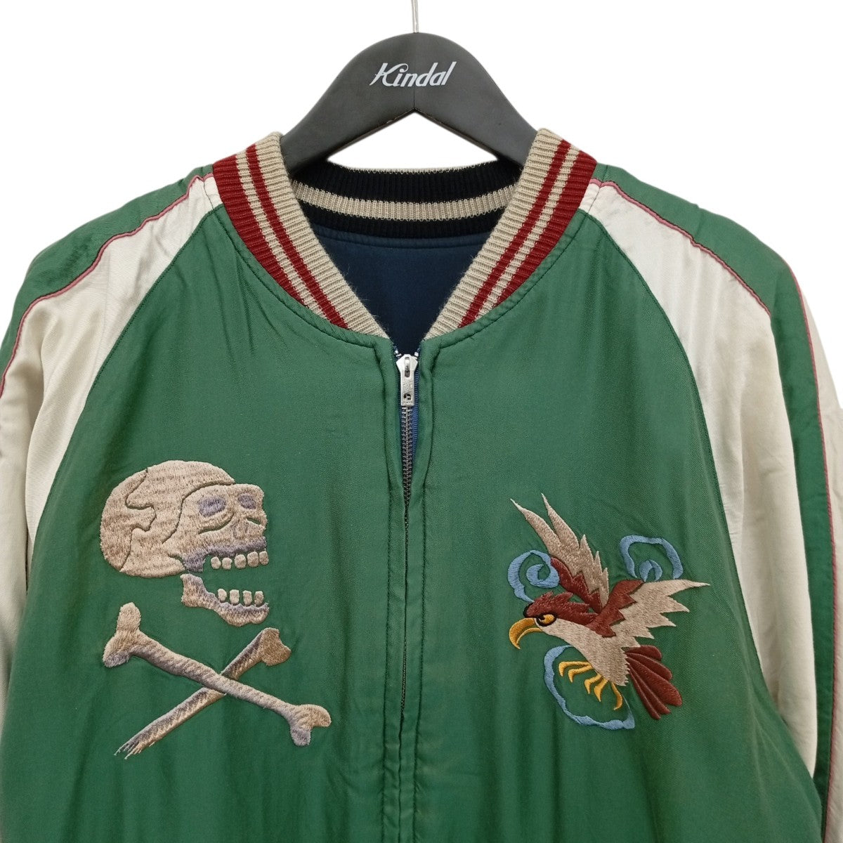 東洋エンタープライズ Mid 1950s Style Acetate Souvenir Jacket “TIGER HEAD” × “CHEVY LOVER” (AGING MODEL)スカジャンTT15878 古着・中古-7枚目のアイテム画像