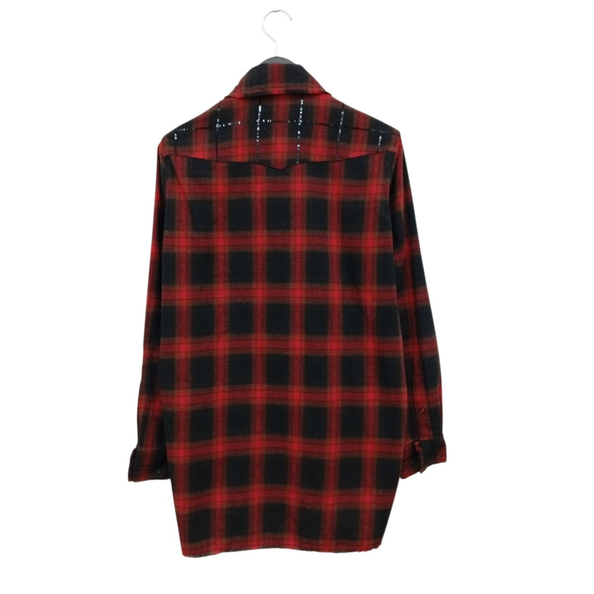 Spangle Ombre Check Zip-Up Shirt JacketチェックシャツジャケットMS2517