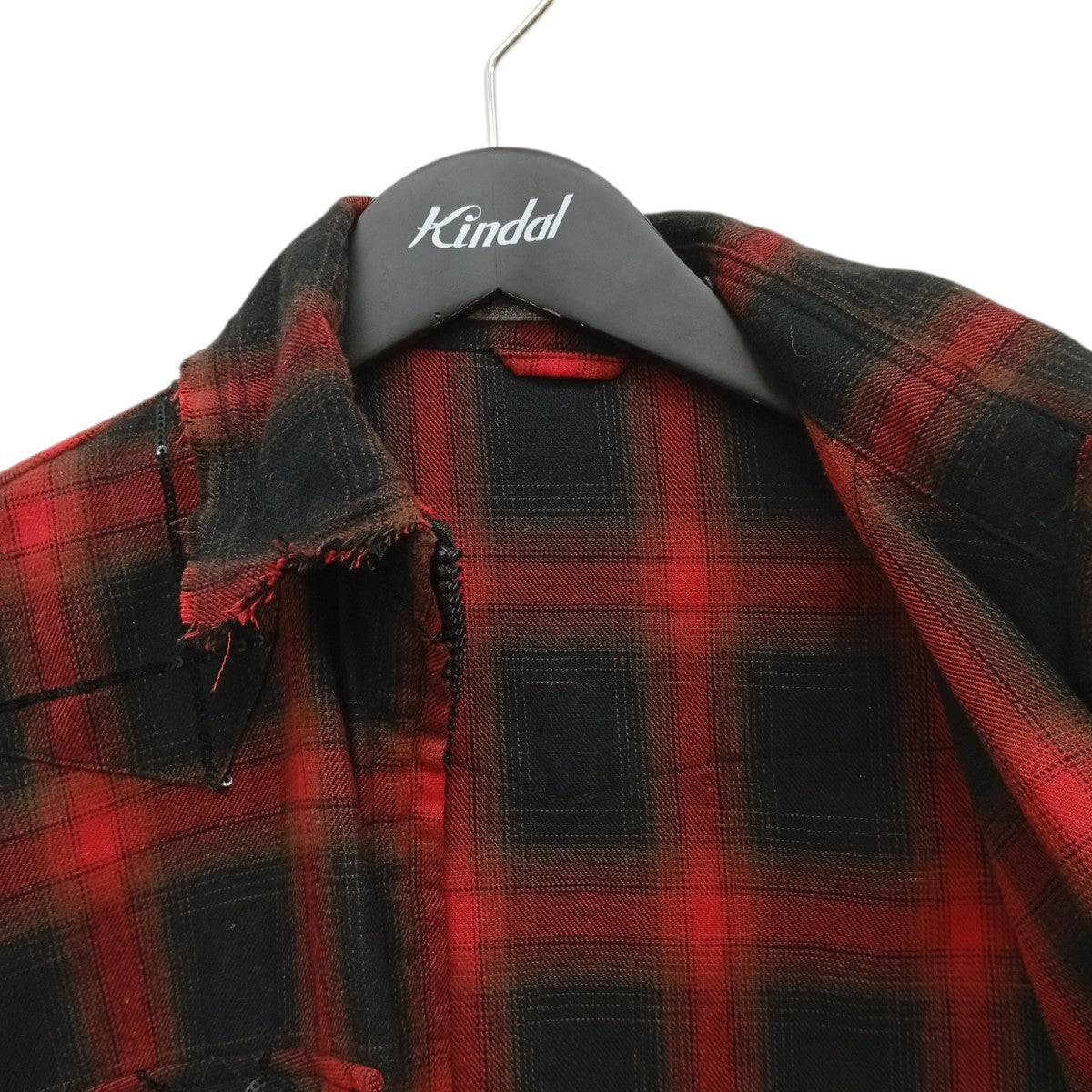 Spangle Ombre Check Zip-Up Shirt JacketチェックシャツジャケットMS2517