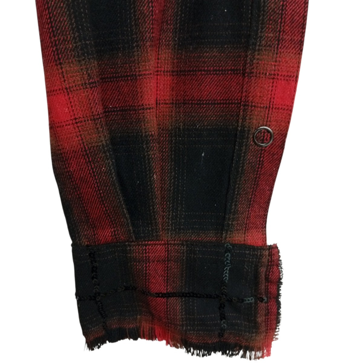 Spangle Ombre Check Zip-Up Shirt JacketチェックシャツジャケットMS2517