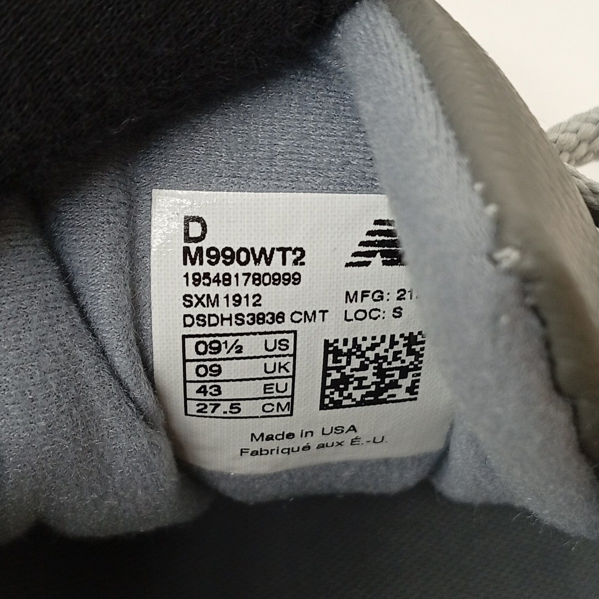 NEW BALANCE×WTAPS スニーカーM990WT2 古着・中古-7枚目のアイテム画像