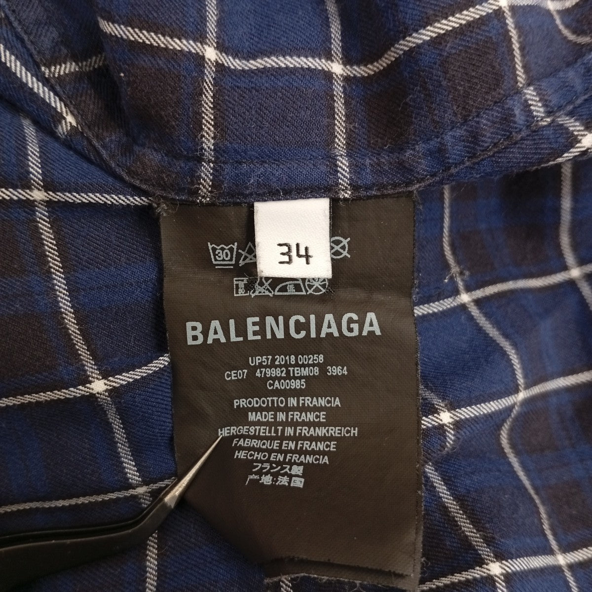 チェックロングスリーブシャツ479982TBM08