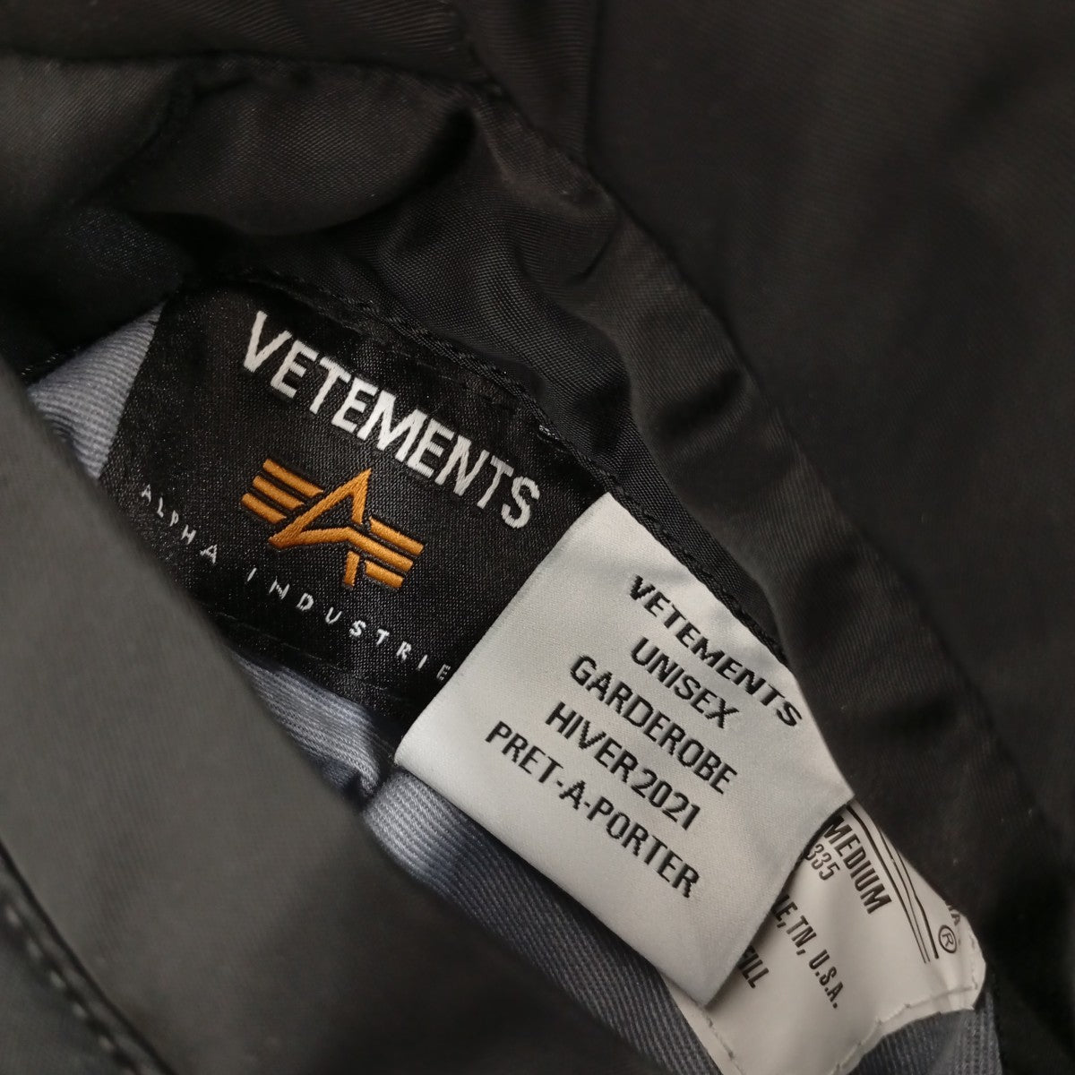 vetement×ALPHA INDUSTRIES 20AWReversible Bomber Jacketジャケット0615-00-573-8335 古着・中古-3枚目のアイテム画像