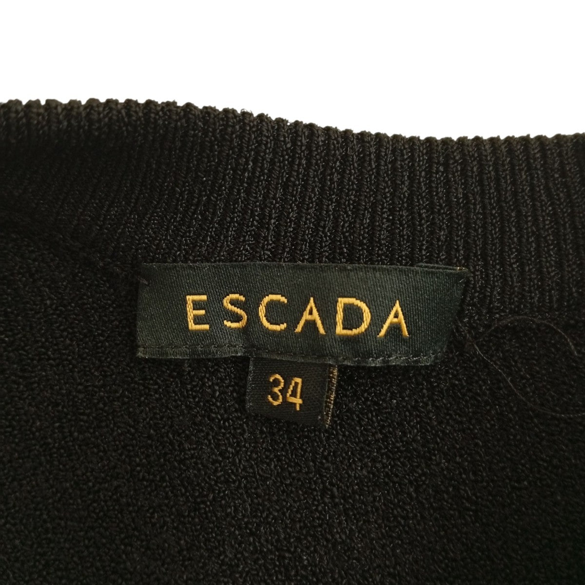 ESCADA エスカーダ シルク混ワンピース 34 S〜M ESCADA(エスカーダ) ワンピース5024634 5024634 ブラック×グレー