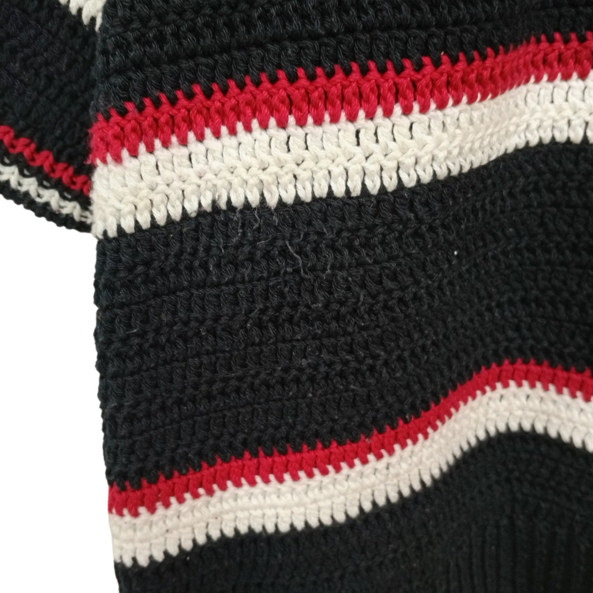 RICE NINE TEN Crochet Hand Knit Polo Shirtポロシャツ 古着・中古-6枚目のアイテム画像