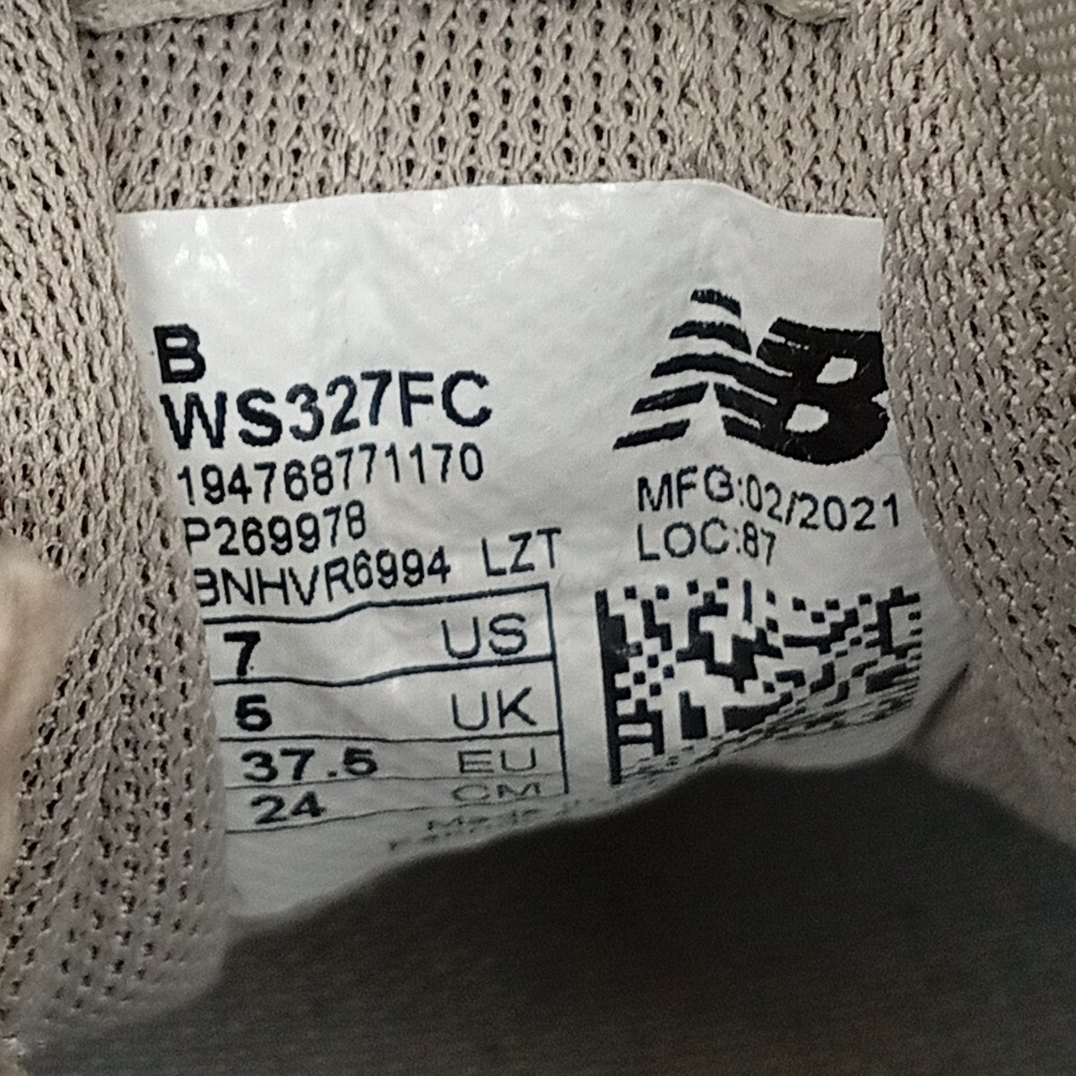 NEW BALANCE Grey Oak width BスニーカーWS327FC 古着・中古-7枚目のアイテム画像