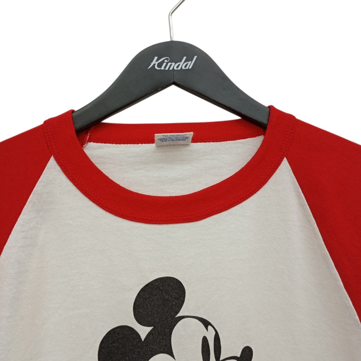 Disney 80s ミッキーラグランTシャツ 古着・中古-5枚目のアイテム画像