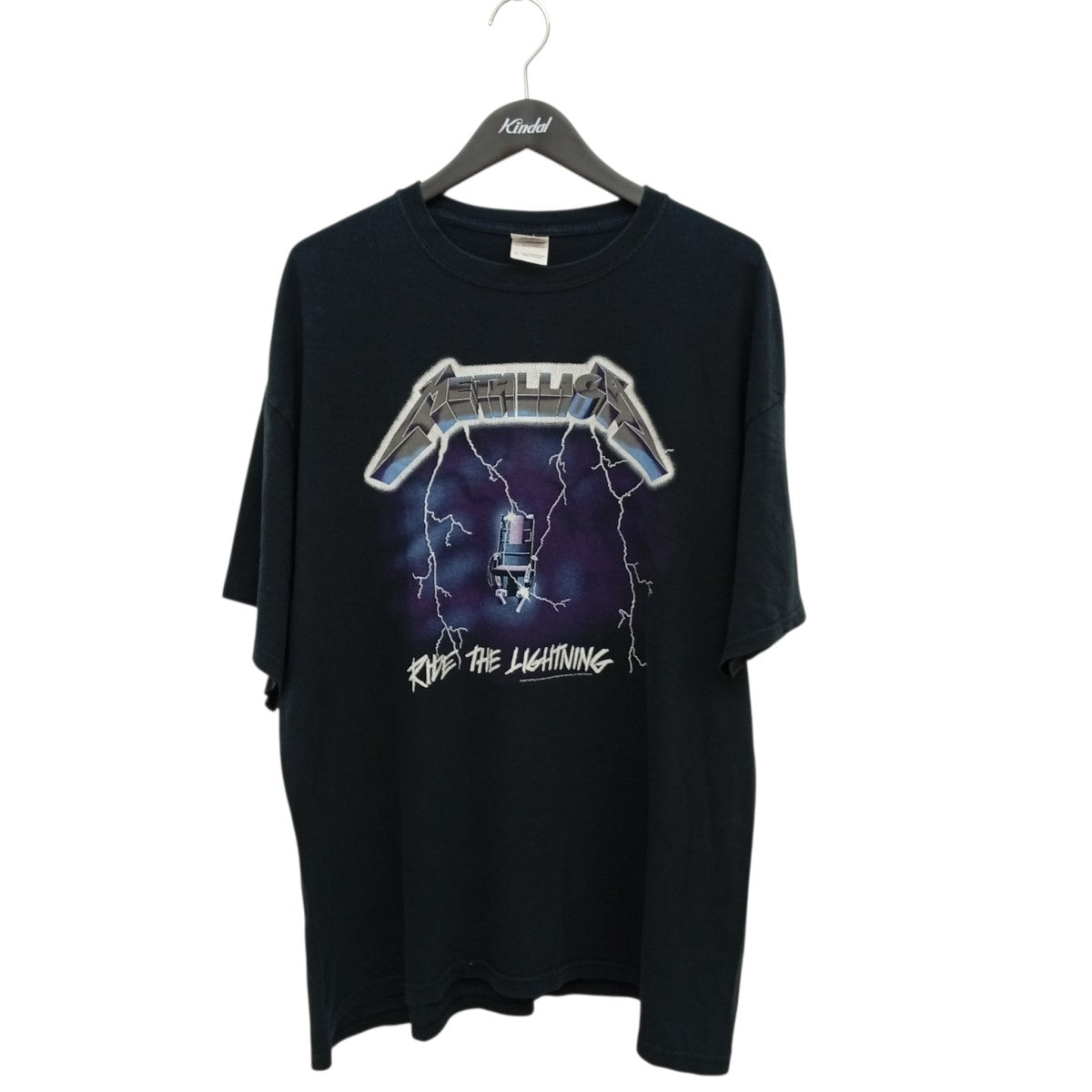 VINTAGE C2007 METALLICA RIDE THE LIGHTNING 袖裾ダブル GILDANTシャツ 古着・中古-1枚目のアイテム画像