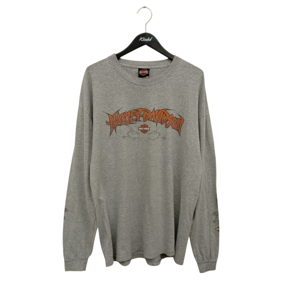 HARLEY-DAVIDSON Hanes BEEFYボディ 袖ドラゴンロングスリーブカットソー 古着・中古-1枚目のアイテム画像