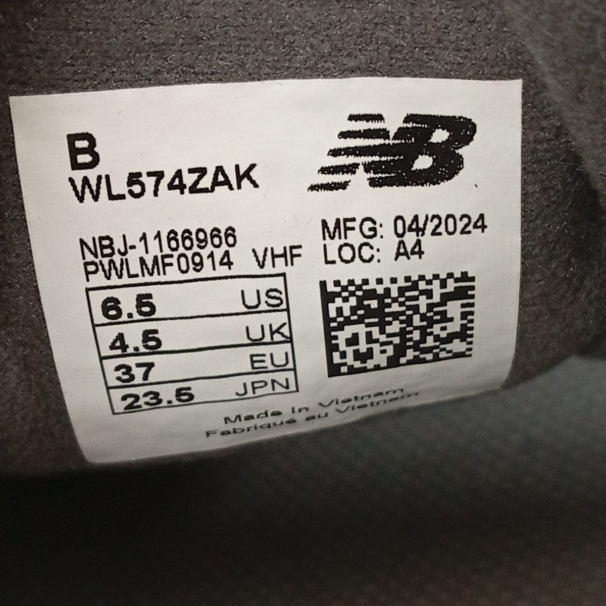 スニーカーWL574ZAK