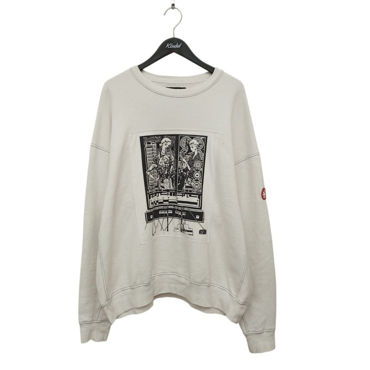 C．E WASHED WHITE TEMPLE CREW NECKトレーナーCES26CS02 古着・中古-1枚目のアイテム画像