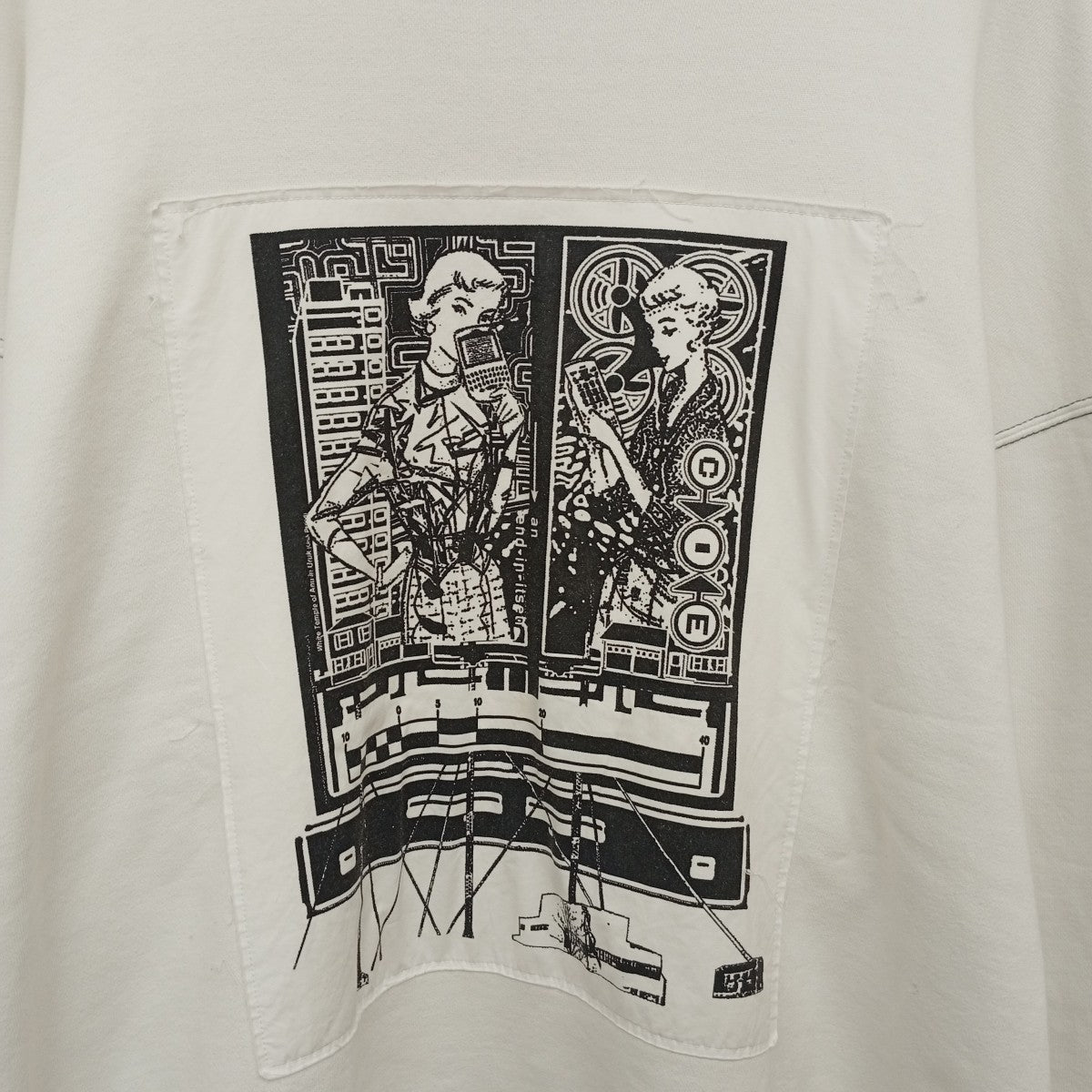 C．E WASHED WHITE TEMPLE CREW NECKトレーナーCES26CS02 古着・中古-8枚目のアイテム画像