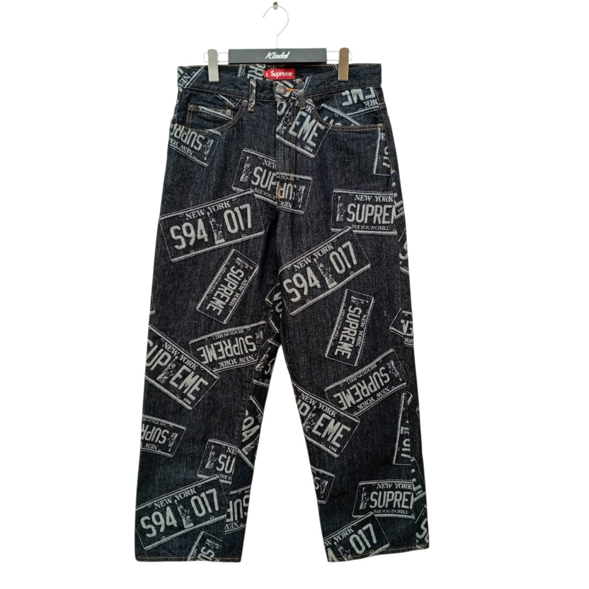 License Plate Baggy Jeanデニムパンツ