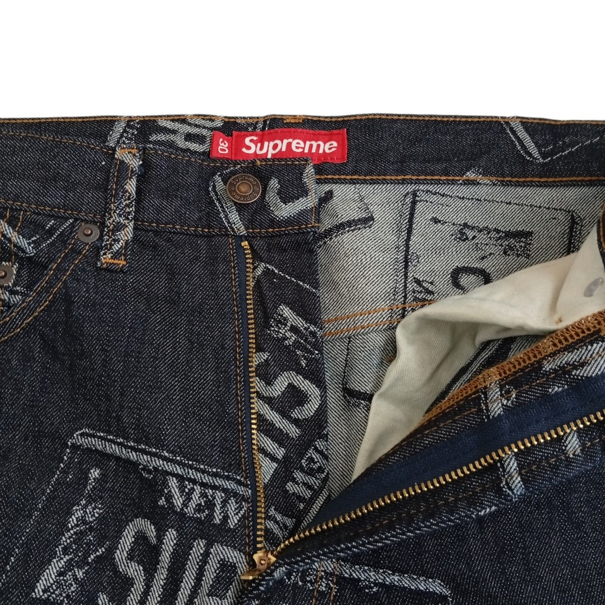 License Plate Baggy Jeanデニムパンツ