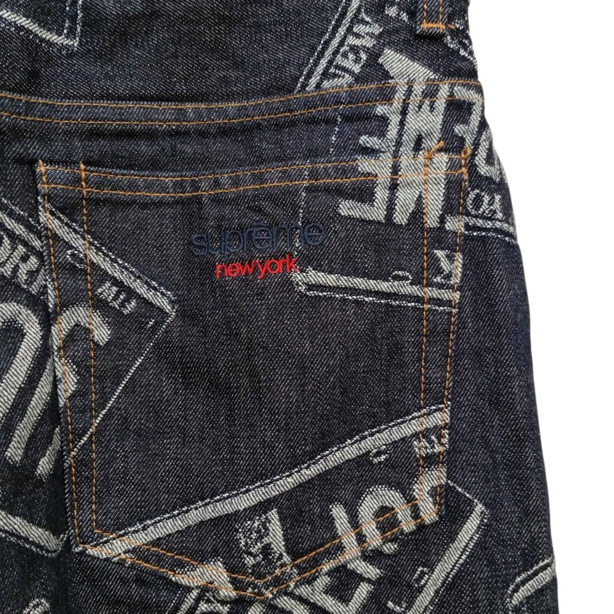 License Plate Baggy Jeanデニムパンツ