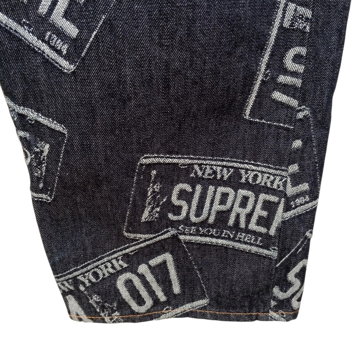 License Plate Baggy Jeanデニムパンツ