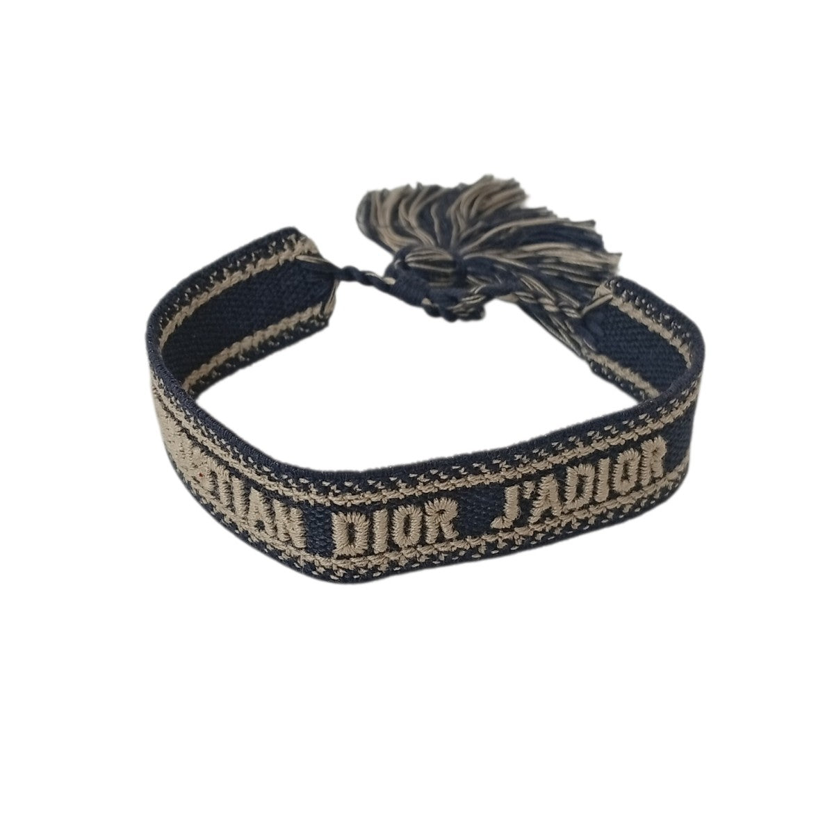 Christian Dior ミサンガ オブリーク ロゴ刺繍ブレスレットB1308ADRCO650U 古着・中古-1枚目のアイテム画像