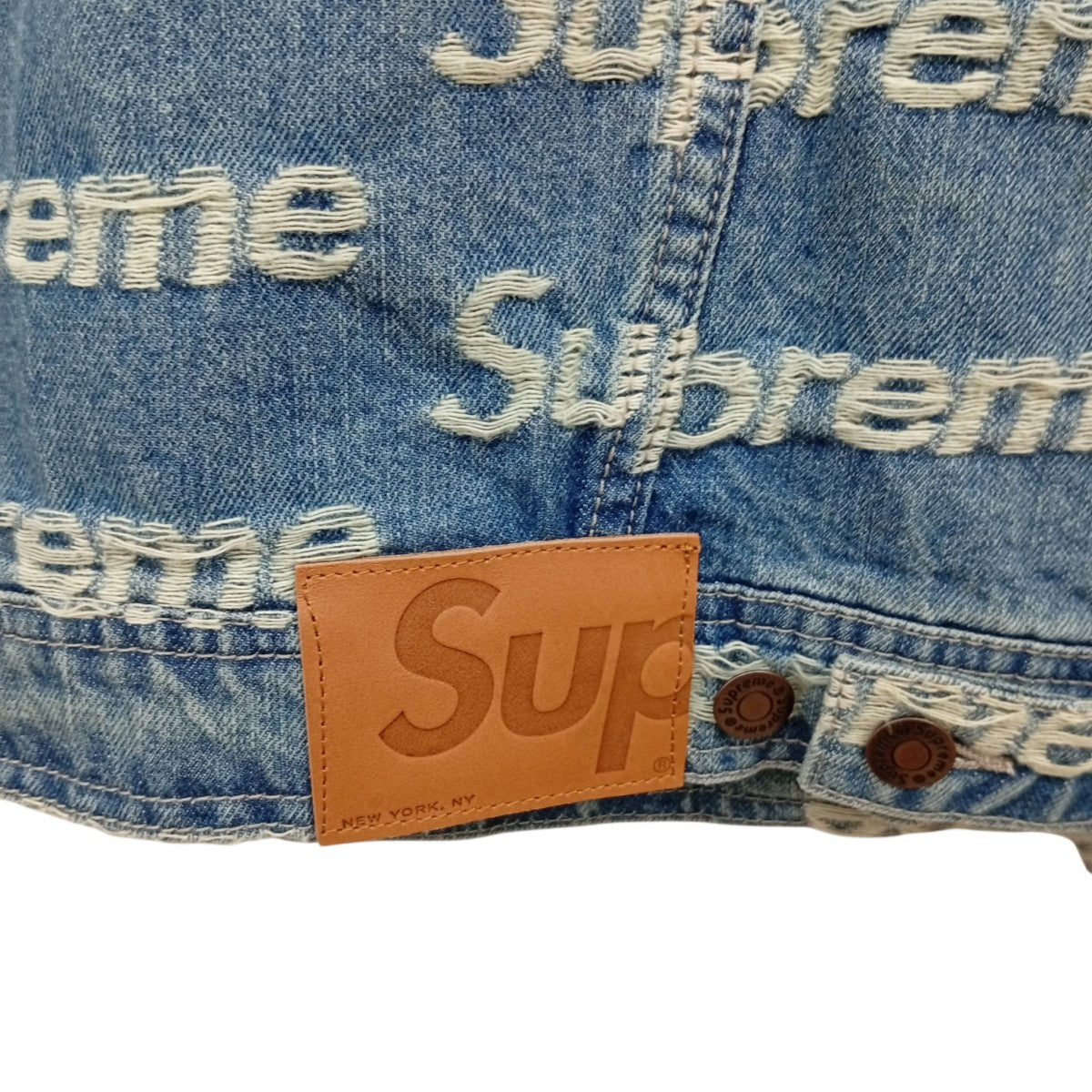 21SSFrayed Logos Denim Trucker Jacketデニムジャケット