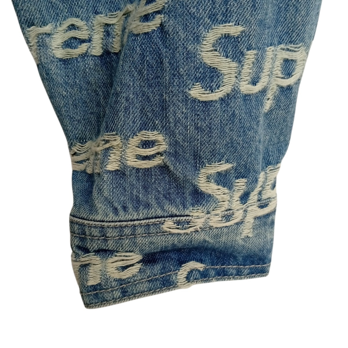 21SSFrayed Logos Denim Trucker Jacketデニムジャケット