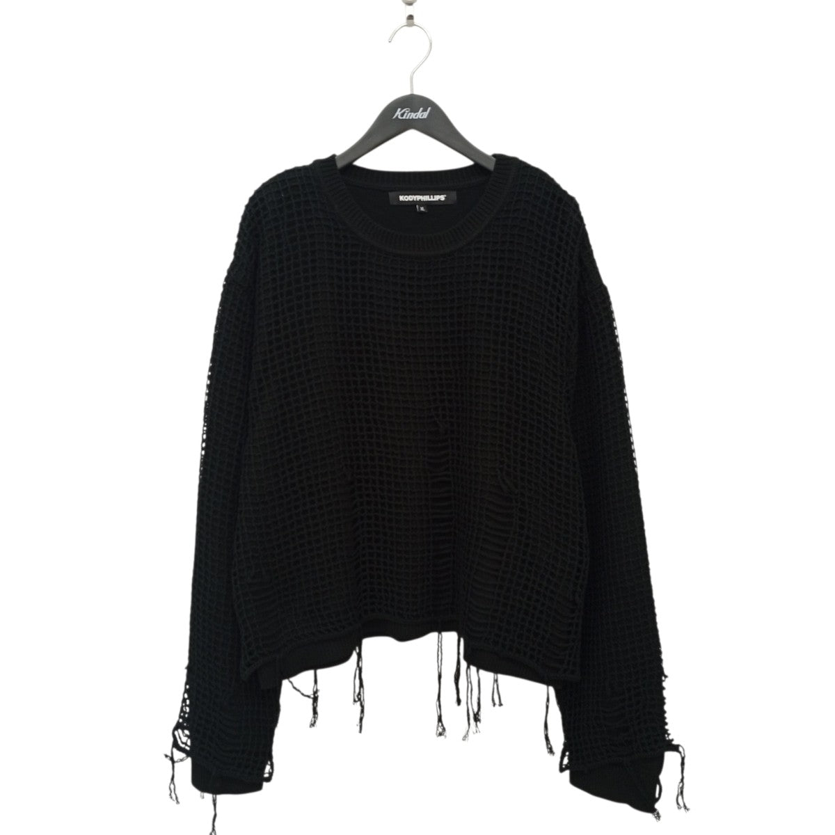Netted Sweater BLACKダメージニット