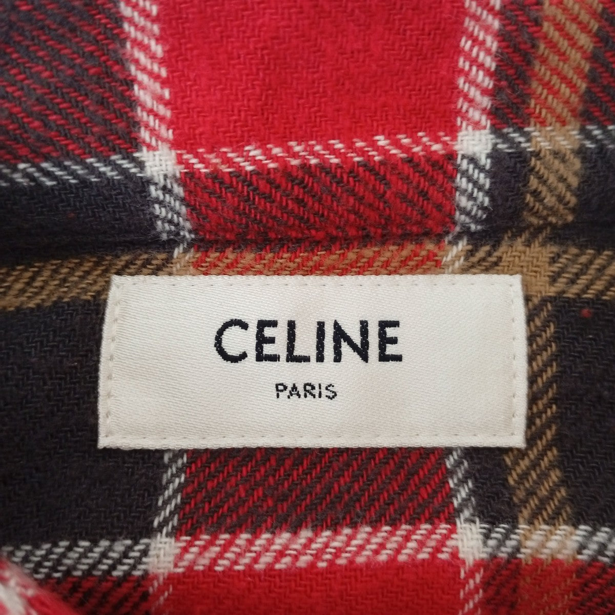 CELINE(セリーヌ) 裾カットオフチェックルーズ長袖チェックシャツ
